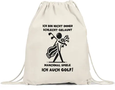 Produktbild von Ich bin nicht immer schlecht gelaunt manchmal spiele ich auch Golf Silhouette Golfbag Turnbeutel - Lustiges Golfgeschenk