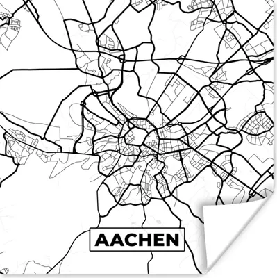 Produktbild von MuchoWow® Poster Karte - Aachen - Stadtplan 100x100 cm - Babyzimmer
