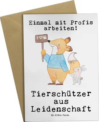 Produktbild von Mr. & Mrs. Panda babykarte Tierschützer Leidenschaft - Weiß - Geschenk, hochzeitskarten, einladungskarten, osterkarte, dankeskarten, weihnachtskarten, Grußkarten