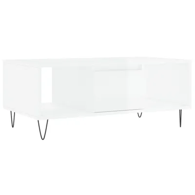 Produktbild von vidaXL Couchtisch Hochglanz-Weiß 90x50x36,5 cm Holzwerkstoff