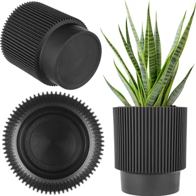 Produktbild von KADAX Blumentopf Blumentopf 15cm Pflanzenabdeckung Blumenständer Kunststoff Schwarz
