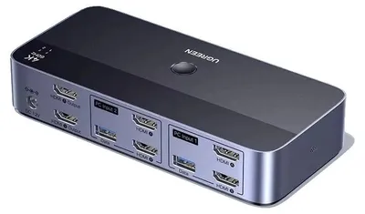Produktbild von KVM-Switch, HDMI 2.0, 4K@60Hz, 5Gbps Datenübertragung, USB 3.0, unterstützt Dual-Monitore