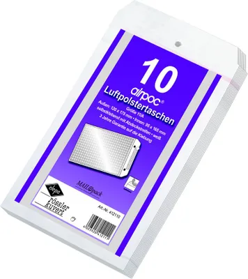Produktbild von MAILmedia Luftpolster Versandtaschen Typ E15 weiß 17 g 10 Versandtaschen