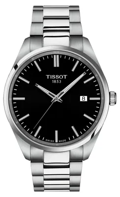 Image de Montre pour homme Tissot PR 100, diamètre 40 mm, référence 150.410.11.051.00, couleur argentée / noire