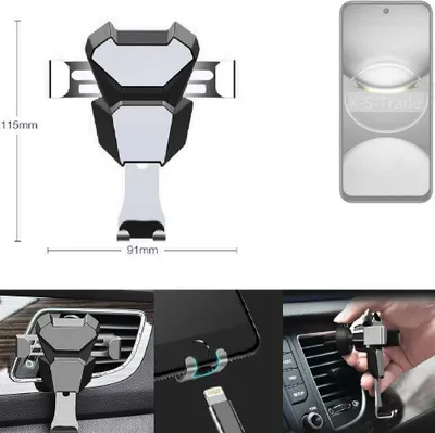 Produktbild von K-S-Trade Lüftungshalterung kompatibel mit Tecno Spark 30 kompakte Handy-Halterung Lüftungsschlitz Lüftungsgitter Autohalterung KFZ Auto-Halterung