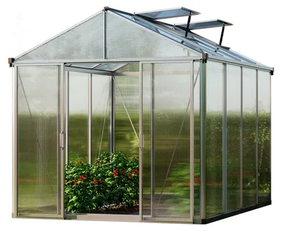 Zdjęcie produktu dla GFP szklarnia TITAN 23 rama aluminiowa 222x365 cm - grube panele poliwęglanowe ok. 10 mm