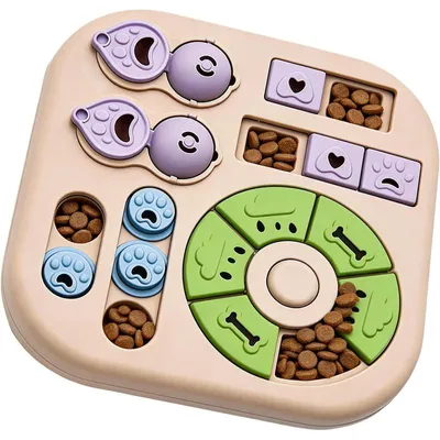 Produktbild von Hunde Schnüffelspiel 4-in-1 Futter Puzzle Spielzeug PP Kunststoff 28×28 cm Anti-Rutsch Beschäftigung gegen Langeweile