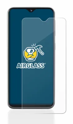 A screen protector is shown placed over a smartphone.