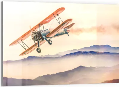 Produktbild von DEQORI Glasbild Echtglas 90x60 cm 'Flug in die Morgenröte' Wandbild Bild modern Deko