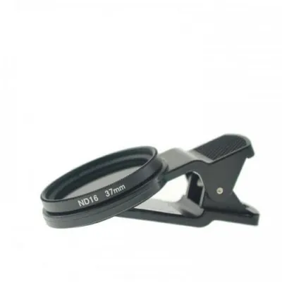 Produktbild von SYSTEM-S ND16 Filter 37 mm Neutraldichtefilter Graufilter mit Clip für Smartphone