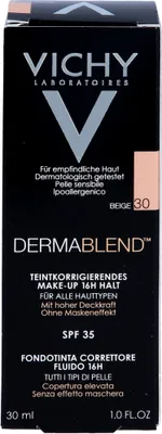 Zdjęcie produktu dla Vichy Dermablend Fluid Corrective Foundation 16HR płynny makijaż przeciw niedoskonałościom skóry 30 Beige 30 ml