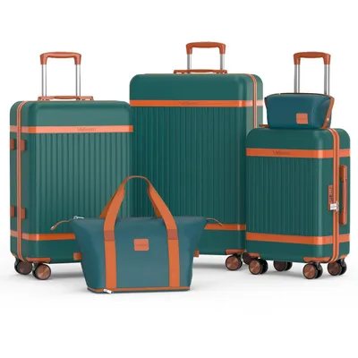 Produktbild von Trolleyset Hartschalen-Koffer set (M, L,XL) Rollkoffer, Reisekoffer Handgepäck 4 Rollen, ABS-Material, TSA Zollschloss Dunkelgrün
