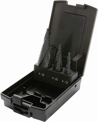 Produktbild von HSS Titan TIN TiALN Stufenbohrer Set für Edelstahl und Metall, 3-teilig