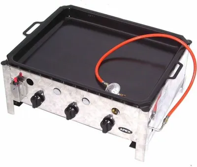 Obrázek produktu pro 55510 + pánev 504 PLYNOVÝ GRIL 10KW 3 plameny PLYNOVÝ GRIL GRIL BBQ BBQ vozíková pánev SET 3