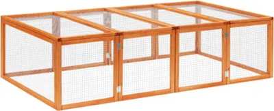 Produktbild von PawHut Freilaufgehege Kleitierkäfig Kleintierstall Freigehege Tannenholz Natur