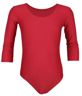 Produktbild von Aquarti Mädchen Body 3/4 Arm Ballett Trikot, Farbe: Rot, Größe: 128