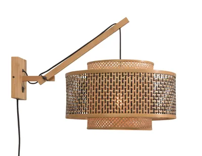 Produktbild von GOOD&MOJO - Wandlampe Bhutan - Bambus/Schwarz - 57x50x50cm