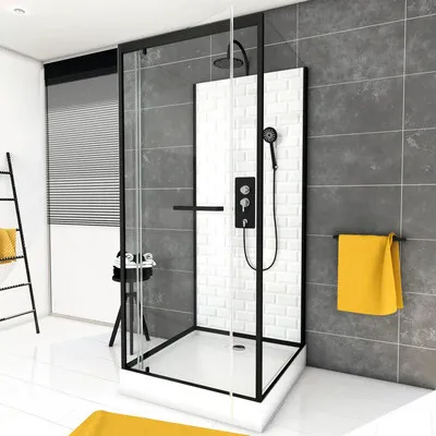 Produktbild von Komplettdusche Aurlane Metro 80 x 80 x 230 cm schwarz