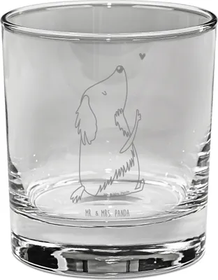 Produktbild von Mr. & Mrs. Panda Glas Hund Liebe - Transparent - Geschenk, Hunde, gravur, Trinkglas, Tumbler, Cocktailglas, Tierliebhaber, Hundebesitzer, Longdrinkglas