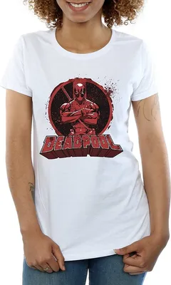 Produktbild von Deadpool - "Arms Crossed" T-Shirt für Damen BI929 (S) (Weiß)