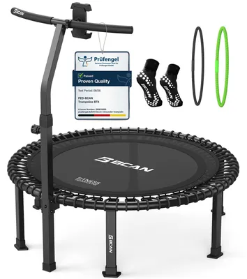 Productafbeelding van Trampoline - Gewrichtsvriendelijk - Mini-trampoline - Belastbaar tot 227 kg - Fitness-trampoline