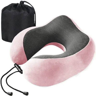 Obrázek produktu pro Polštářek na cestování, vyrobený z paměťové pěny, měkký, kompaktní, lehký, rozměry 30x25x10 cm, vhodný pro cestování