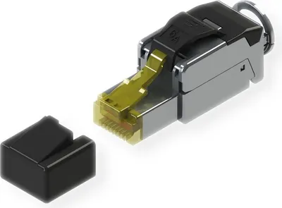 Produktbild von ROLINE feldkonfektionierbarer RJ-45 Stecker Cat.6A (Class EA), STP, silberfarben