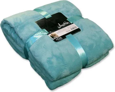 Obrázok produktu pre Unyqoos® Fleece-Plaid – Hrejivá deka 150 x 200 cm, farba oceánovej modrej, s vonkajšou vrstvou z fleecu a mäkkou vnútornou výplňou z materiálu podobného plyšovej medvedí kože, ideálna na pohovku, posteľ a na kempovanie
