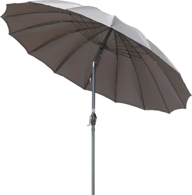 Obrázok produktu pre Angel Living Ø 270 cm okrúhly slnečník s náklonom, trhový slnečník, terasový slnečník s kľukou na záhradu, terasy, dvory, bazény, s UV ochranou 50+ sivá