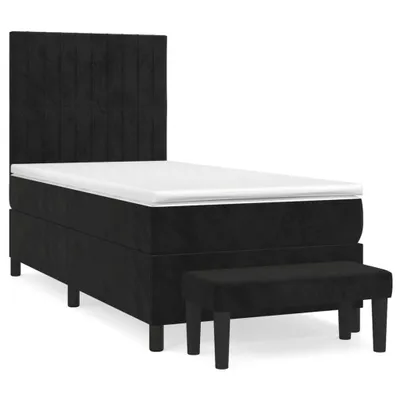 Produktbild von vidaXL Boxspringbett mit Matratze Schwarz 80x200 cm Samt