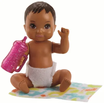 Zdjęcie produktu dla MATTEL FHY81 Lalka Barbie "Babysitters Inc." i akcesoria (brunetka, różowa butelka do picia)