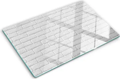 Obrázok produktu pre Sklenená ochranná doska – Kryt varnej dosky – Kryt na indukčnú dosku – 80x52 cm  – Rýchle čistenie – Tvrdené sklo – Tehlová stena