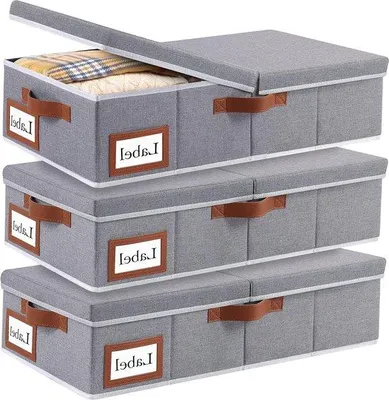 Produktbild von Famanu Aufbewahrungstasche für unter das Bett - 3 Stück mit Handgriffen - Grau - für Decken und Kleidung - 60 x 30 x 15 cm