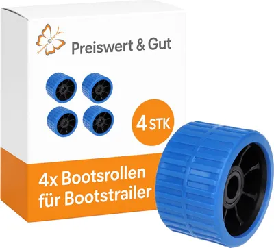 Produktbild von 4x Bootsrolle PE 73x118mm robuste Ausführung 22mm Bohrung 40mm Länge ideal für Bootstrailer & Bootsanhänger