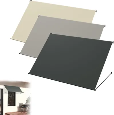 Obrázek produktu pro TWOLIIN markýza proti slunci 300x143cm, stínění balkonů z polyesterové tkaniny 180g/m², hliníkový rám, markýza na balkon odolná proti UV záření, stínění oken, béžová barva