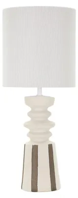 Zdjęcie produktu dla Lampa stołowa Tribal z białej ceramiki i złota