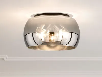 Produktbild von LED Deckenleuchte 3flammig rund Lampenschirm Rauchglas Industrial Style Ø 40cm