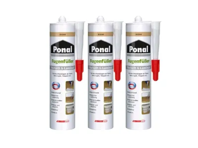 Produktbild von Ponal Fugenfüller Parkett & Laminat, Kartusche, Eiche, 3x280ml