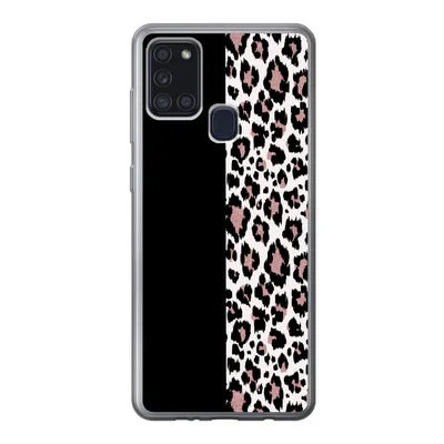 Produktbild von MuchoWow® Handyhülle Schutzhülle Hülle für Samsung Galaxy A21s Tiermuster - Panther - Rosa Silikon Softcase Handy Hülle - Hartschale