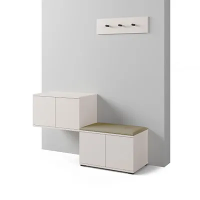 Produktbild von Garderoben-Set Napoli version 7 mit Schuhregal, Ideal für Flur und Eingangsbereich (Cashmere, Trinity 27)