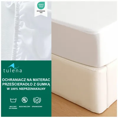 Zdjęcie produktu dla TULENA ochraniacz na materac 80x200 cm, wodoodporny, oddychający, miękki pokrowiec antyroztoczowy, ochrona przed wilgocią, podkład na nietrzymanie moczu, można prać