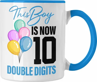 Produktbild von Trendation - 10 Geburtstag Junge Jungen Geschenke Tasse 10er Geburtstag 10 Jahre Alt Geschenkidee Lustig (Blau)