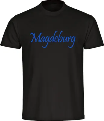 Produktbild von multifanshop Kinder T-Shirt - Magdeburg - Schriftzug, schwarz, Größe 164