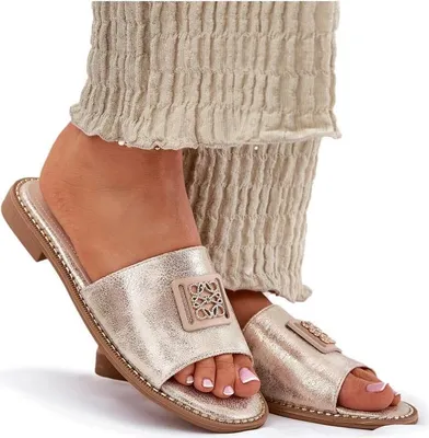 Produktbild von Damen Sandalen Mit Flachem Absatz Und Dekoration KV51-089 Gold 40