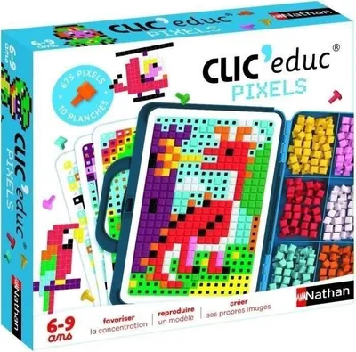 Image de Jeu de Création Clic Educ Pixels Nathan, Reconnaissance Couleurs, Imagination, 675 Pions, 6 Ans et Plus