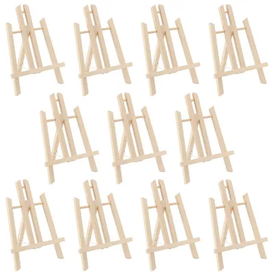 Image de Support pour tableau en bois - 30 cm - Portable - Angle réglable - Pliable - Modèle table - Adapté pour les toiles - Trépied pour artiste