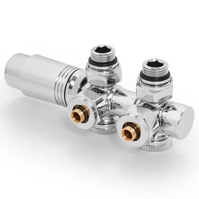 Immagine prodotto di S'AFIELINA Set di raccordi per radiatori Set multiblocco per radiatori 15mm/16mm, cromo, ottone, filettatura G 1/2", per montaggio ad angolo e forma diritta