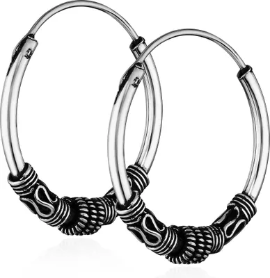 Produktbild von Paar 925 Sterling Silber Keltische Celtic Gothic Creolen Massiv 20mm 7274