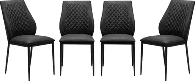 Zdjęcie produktu dla Zestaw 4 krzeseł materiałowych z metalowym stelażem, wys. 90 cm - SAELA