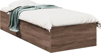 Produktbild von (NEU 2026) Bettgestell moderne, Braun Eichen-Optik 100x200 cm - Holzwerkstoff - Klassische Betten - 36.5 kg